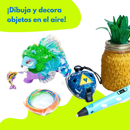 Lápiz 3D + 9 colores para crear en el aire