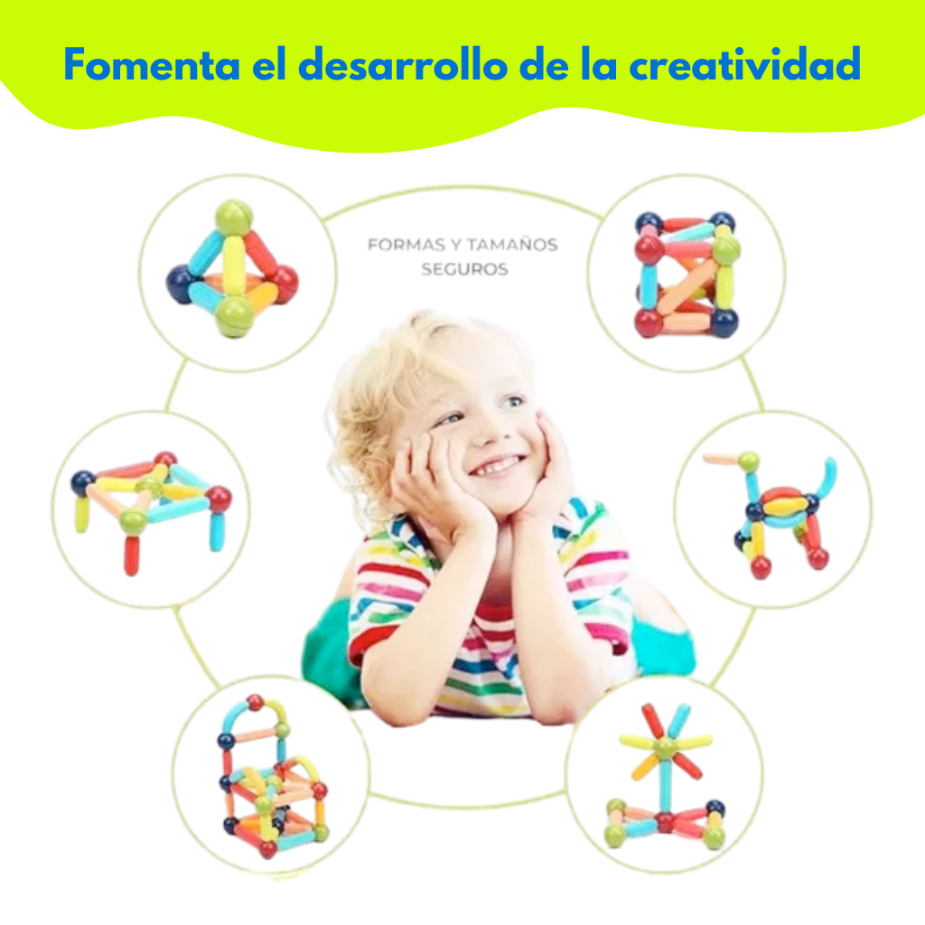 Bloques magnéticos 42 piezas: construcción para niños curiosos