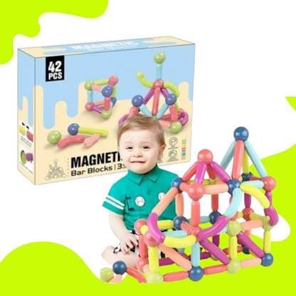 Bloques magnéticos 42 piezas: construcción para niños curiosos