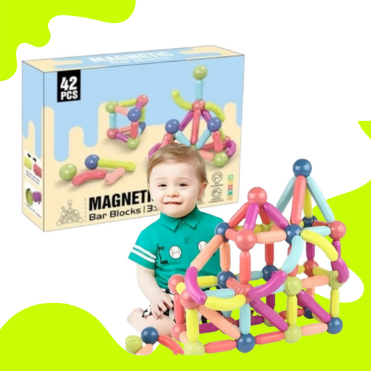 Bloques magnéticos 42 piezas: construcción para niños curiosos